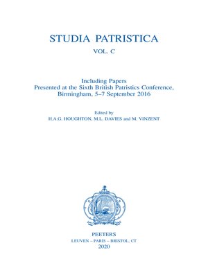 cover image of Studia Patristica, Volume C